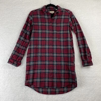 Jack Wills Women's Flannel Buffalo Plaid Size 2 Lounge Roll Up Long Sleeve - Image 1 of 4