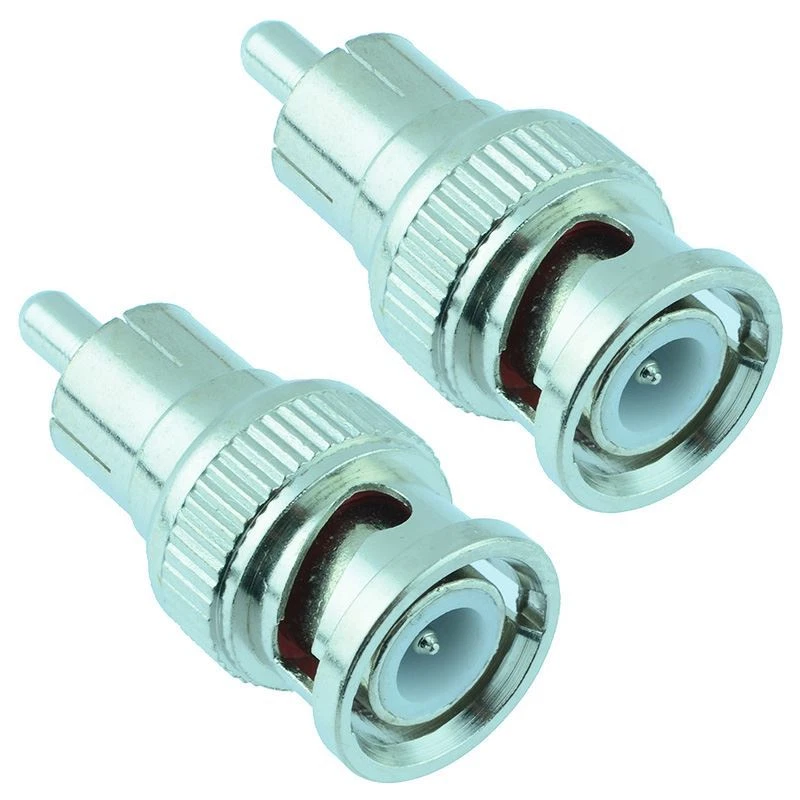 SWITCH ELECTRONICS 2 x BNC Male to RCA Male Phono Plug Adaptor Connector CCTV