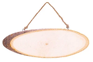 Holztürschild - Naturholz Scheitscheibe mit Juteschnur zum Aufhängen. - Bild 1 von 1