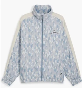 Men’s Puma T7 Track Jacket Basketball Nostalgia Geo Pattern Zen Blue Size XL NEW - Picture 1 of 6