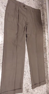 Lauren Ralph Lauren Men's Taupe Pleated Front Cuffed Dress Pants 34X30 - Picture 1 of 8