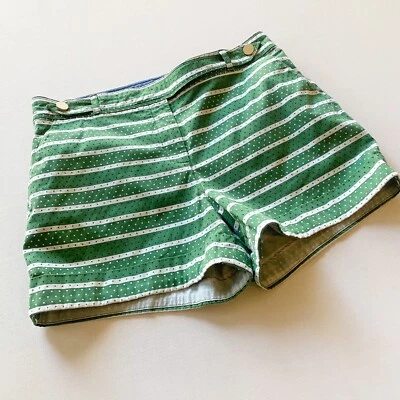 Shorts Anthropologie Meadow Rue listrado verde branco feminino tamanho 8 em excelente estado usado - Imagem 1 de 4