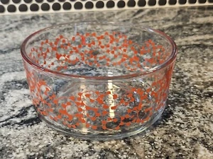 Pioneer Woman Red Flower Clear Glass Bowl 1 Quart Microwave Safe - Picture 1 of 7