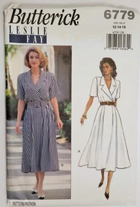 1993 Butterick Leslie Fay Schnittmuster 6779 Misses' Kleid 12-14-16 ungeschnitten - Bild 1 von 4