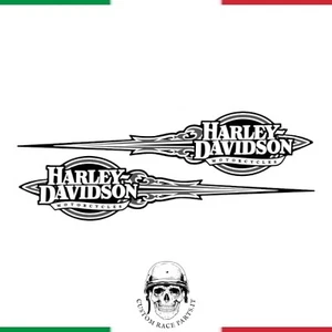 kit 2 Adesivi Harley-Davidson Vintage Sticker serbatoio laminati Moto sportster - Picture 1 of 2