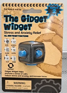The Gidget Widget Stress Anxiety Relief Fidget Black Blue Series 2 Hand Therapy - Picture 1 of 3