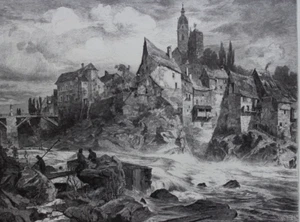 Antiker Holzstich Laufenburg Schönleber 1876 - Bild 1 von 3