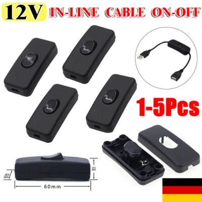1-5X Schnurschalter EIN-AUS 2A 250V Schnur-Zwischenschalter Lampen-Schalter 230V - Bild 1 von 4