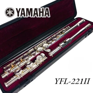 Yamaha Flute YFL-221SII Nickel Silver Musical instrument Hard case Japan Used - Picture 1 of 10