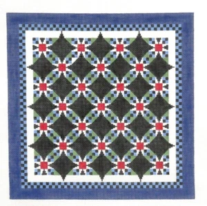 Susan Roberts Wedding Ring Star Quilt Handpainted Needlepoint Canvas 1622 - Picture 1 of 1
