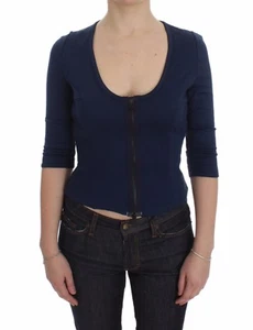 Suéter EXTE Azul Algodón Prenda para el torso Cremallera Cuello Redondo Profundo Mujer IT40/US. S Precio de venta sugerido por el fabricante $240 - Imagen 1 de 10