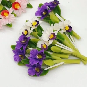 6 bundles Miniature Orchids, Miniature Garden Dollhouse 1:12 - Picture 1 of 6
