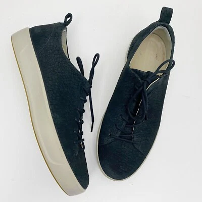 Ecco Black Textured Nubuck Lace Up Sneakers Women EU Size 38 7-7.5 US - Image 1 of 4
