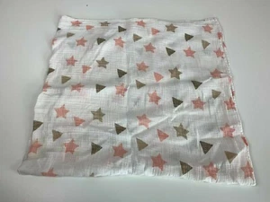 Manta bebé Aden + Anais for Target Swaddle algodón rosa marrón estrellas triángulos - Imagen 1 de 3