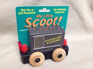 Montgomery Schoolhouse My Little Scoot Chocolate Pudding Cargo Car Wooden Train - Imagen 1 de 6