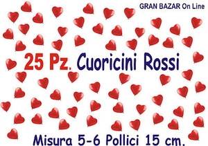 BALLONS HERZ ROT HERZEN 25 Stück 13-15 cm Durchmesser 6" Brautpaar Party Party - Bild 1 von 1