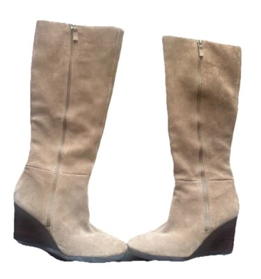 Botas Franco Sarto Osteria couro altura do joelho superior camurça marrom casual raras 8M Y2k - Imagem 1 de 4