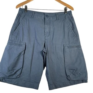 Pantaloncini Nike Uomo 30 Blu Ripstop Tasche Cargo Escursioni Outdoor Utility 9" Cucitura Interna - Foto 1 di 11