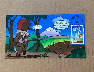 US FDC Ron Beller Cachet Hand-Painted #3137 Bugs Bunny 17/50 1997 - Image 1 of 3
