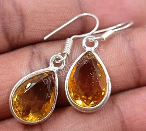 PENDIENTES 26.05 CT CORTE PERA ZAFIRO AMARILLO NATURAL PLATA EGL GEMAS SUELTAS 5FRU - Imagen 1 de 7
