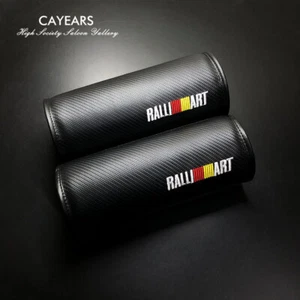 JDM Ralliart Cylinder Carbon Fiber Headrest Embroidery VIP Car Seat Neck Pillows - Picture 1 of 4