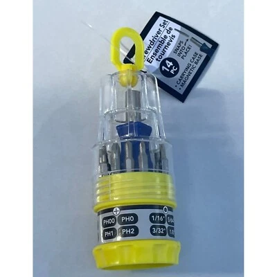 NEW 14 Pcs Screwdriver Set Magnetic Base Case Mini Repairing Tools Multifunction - Image 1 of 4