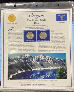 2005 Postal Commemorative Society Statehood Quarter/stamps Oregon P & D - Picture 1 of 6