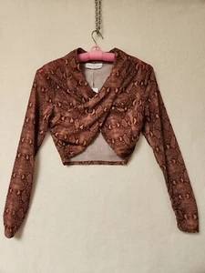 Supre "Veronica" Size S Long Sleeve Mesh Caramel Snake NWT (634) - Picture 1 of 4