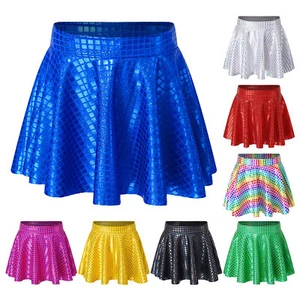 Kids Girls Stage Performance Pleated Skirt Cheerleading Ballroom Costume Party - Picture 1 of 48