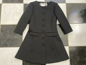 NWT 100% AUTH Emporio Armani Black Fitted Flare Dress Coat Sz 40 - Picture 1 of 6