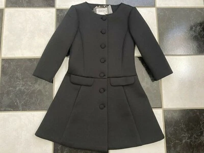 NUEVO CON ETIQUETAS 100% AUTÉNTICO Abrigo de Vestido Emporio Armani Negro Ajustado Acampanado Talla 40 Foto 1 de 4