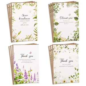 Crisky 50 Pack Funeral Thank You Cards with Message Inside Envelopes and Stic... - Picture 1 of 6
