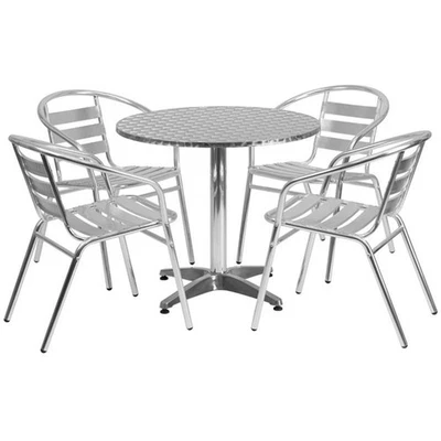 Flash Furniture 5 Piece Round Patio Dining Set in Aluminum - Image 1 of 4
