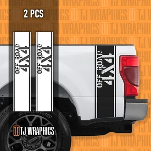 2 Pcs 4X4 OFF ROAD Truck Bed Side Stripe Decal Fits Ram Ford F150 Toyota Chevy. - Bild 1 von 6