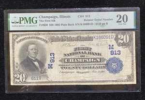 1902 $20 Champaign Illinois Ch#913 PMG 20 - Picture 1 of 2