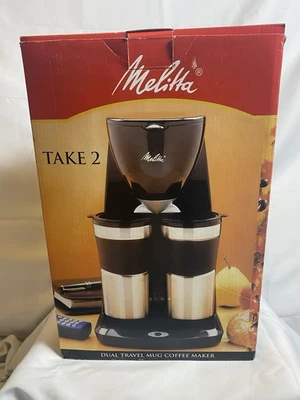 Melitta Take 2 Doble Acero Inoxidable Taza de Goteo de Viaje Cafetera (ME2TMB) Nueva Foto 1 de 4