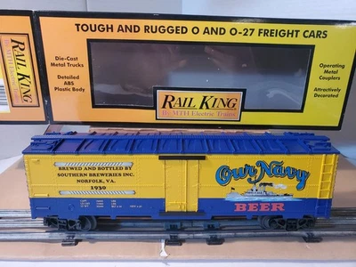 MTH Rail King 30-78124 Our Navy Beer O Gauge RailKing Modern Reefer Car OB RARE - Image 1 of 4