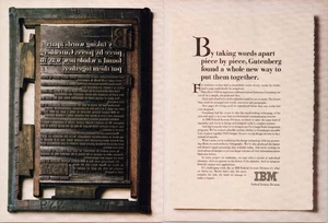 IBM Federal Systems Division Vintage 2 Page Print Ad Gutenberg Typography 1985 - Picture 1 of 1