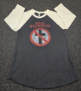 Bad Religion 3/4 Sleeve Baseball Tee Shirt Small Black White Punk Band Music - Picture 1 of 12