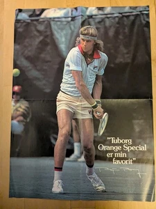 BJÖRN BORG Tennis Ad TUBORG ORANGE SPECIAL 80s Rare Danish POSTER D998 - Bild 1 von 5