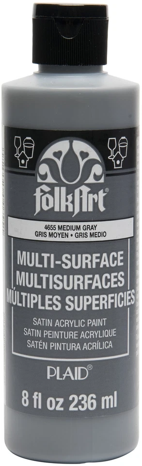 FolkArt Multi-Surface Acrylic Paint 8oz-Medium Gray - Image 1 of 1