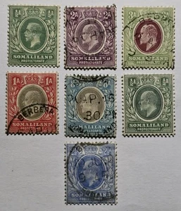 SOMALILAND CLASSICS EARLY LOT of 7, 5 x Fine Used, 2x Fine Mint - Bild 1 von 3