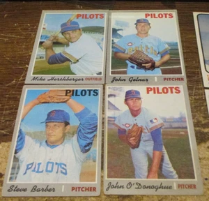 4) 1970 Topps Seattle Pilots baseball cards #224 Barber #393 #441 #596 Hershberg - Picture 1 of 2