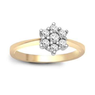 9ct Gold Jewelco London 0.33ct Diamond Classic 7 Stone Cluster Ring 8.5mm - Image 1 of 4
