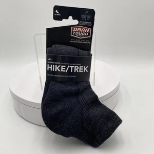 New DARN TOUGH Mens 1959 Black Hike/Trek Merino Wool 1/4 Cushion Socks Large USA - Picture 1 of 6