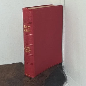 1953 Heilige Bibel RSV Thomas Nelson echt Marokko Leder rot gold vergoldete Seiten - Bild 1 von 7