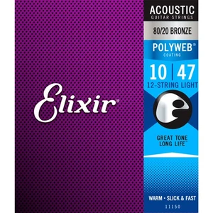 Elixir 12-String Acoustic Strings - 80/20 Bronze w/ Polyweb Coating - Picture 1 of 1