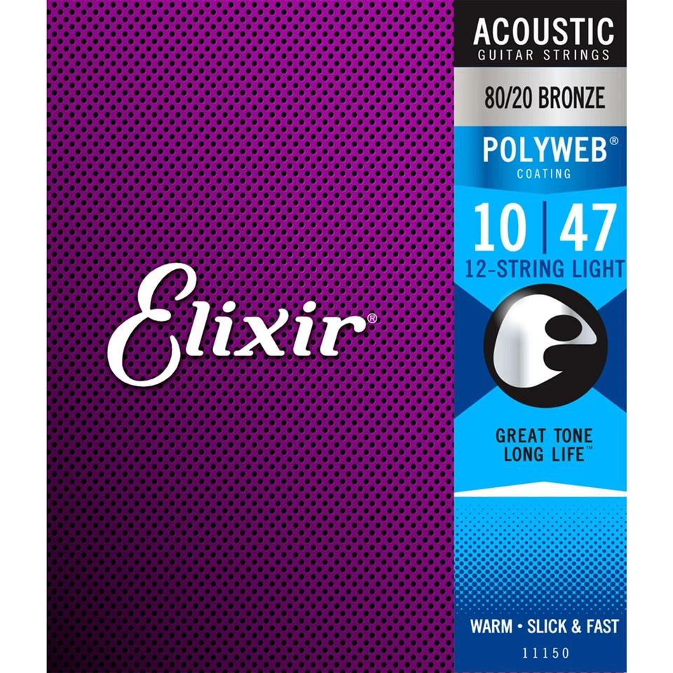 Elixir 12-String Acoustic Strings - 80/20 Bronze w/ Polyweb Coating - Image 1 of 1