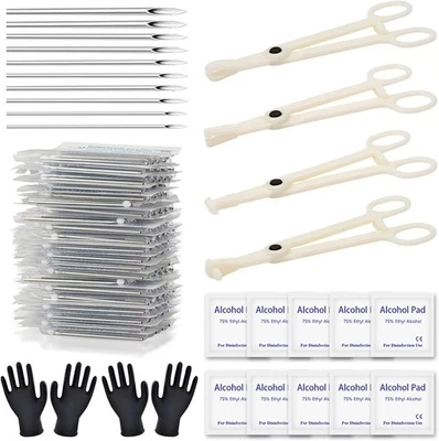 Body Piercing Tool Kit - 42Pcs Piercing Kit with 12G 14G 16G 18G 20G Piercing Ne - image 1 of 4