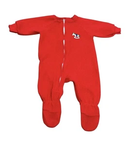 Vintage Carters 6-12 Monate rote Decke Pyjama durchgehender Reißverschluss Schlafanzug Pferdefuß - Bild 1 von 9